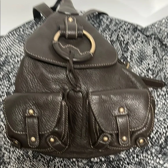 JONES NEW YORK Black Leather backpack - Picture 1 of 9